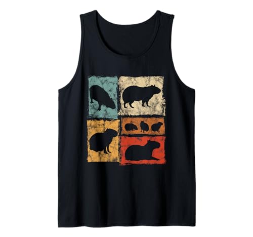 Retro-Capybara-Grafik im Vintage-Stil für Männer, Frauen, Kinder Tank Top von Vintage Funny Capybara Designs For Men Women Kids