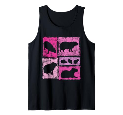 Retro Capybara Print im Vintage Stil für Frauen und Mädchen Tank Top von Vintage Funny Capybara Designs For Women And Girls