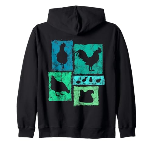 Retro-Hühner-Grafik für Hühnerbauer, Männer, Frauen, Kinder Kapuzenjacke Retro-Hühner-Grafik für Hühnerbauer, Männer, Frauen, Kinder Kapuzenjacke von Vintage Funny Chicken Designs for Men Women Kids