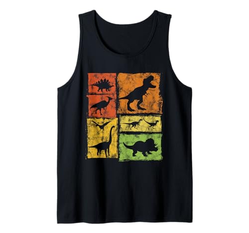 Retro Dinosaurier Typen Grafik Cute Dino für Männer Frauen Kinder Tank Top Retro Dinosaurier Typen Grafik Cute Dino für Männer Frauen Kinder Tank Top von Vintage Funny Dinosaur Designs for Men Women Kids