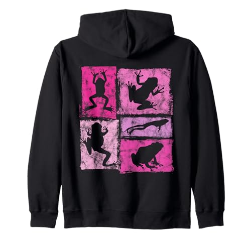 Retro Frosch Grafik I Love Frogs für Frauen und Mädchen Vintage Kapuzenjacke Retro Frosch Grafik I Love Frogs für Frauen und Mädchen Vintage Kapuzenjacke von Vintage Funny Frog Designs For Women And Girls