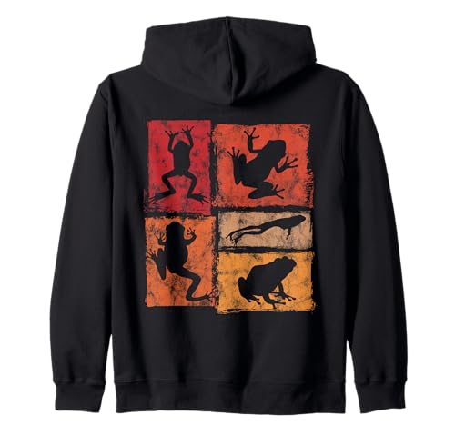 Retro Frosch Grafik I Love Frogs für Männer Frauen Kinder Vintage Kapuzenjacke von Vintage Funny Frog Designs for Men Women Kids