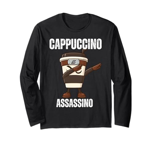 Dabbing Cappuccino Assassino Cute Italian Brainrot Meme für Kinder Langarmshirt Dabbing Cappuccino Assassino Cute Italian Brainrot Meme für Kinder Langarmshirt von Vintage Funny Internet Humor Birthday Gifts Boys