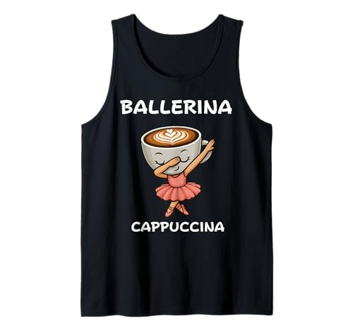 Dabbing Ballerina Cappuccino Süßes italienisches Brainrot Meme für Kinder Tank Top Dabbing Ballerina Cappuccino Süßes italienisches Brainrot Meme für Kinder Tank Top von Vintage Funny Internet Humor Birthday Gifts Girls
