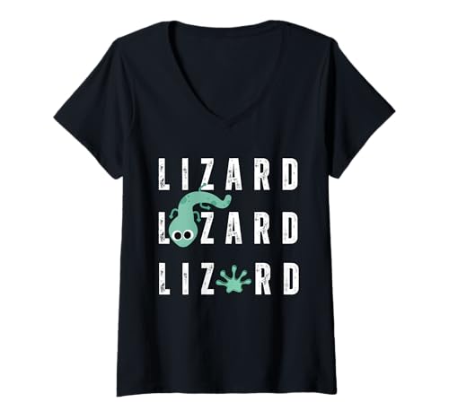 Damen Eidechse Eidechse Eidechse Meme Lustig Weirdcore Tier Männer Frauen T-Shirt mit V-Ausschnitt von Vintage Funny Internet Meme Humor Lizard Lovers