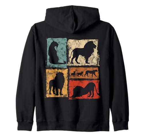 Lions Retro Style Grafik für Männer Frauen Kinder Vintage Kapuzenjacke Lions Retro Style Grafik für Männer Frauen Kinder Vintage Kapuzenjacke von Vintage Funny Lion Accessories for Men Women Kids