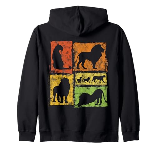 Lions Retro Style Lion Pride Grafik für Männer Frauen Kinder Kapuzenjacke von Vintage Funny Lion Accessories for Men Women Kids