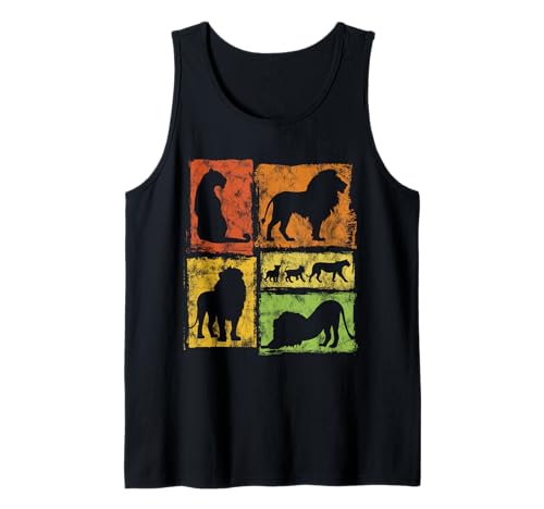 Lions Retro Style Lion Pride Grafik für Männer Frauen Kinder Tank Top Lions Retro Style Lion Pride Grafik für Männer Frauen Kinder Tank Top von Vintage Funny Lion Accessories for Men Women Kids