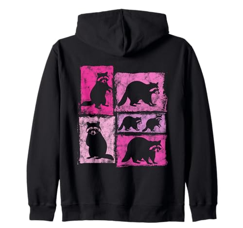 Lustige Waschbär-Grafik für Frauen und Mädchen Vintage Kapuzenjacke von Vintage Funny Raccoon Designs for Men Women Kids