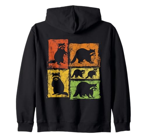 Retro Waschbär Grafik von Müll Panda Verhalten Männer Frauen Kinder Kapuzenjacke von Vintage Funny Raccoon Designs for Men Women Kids