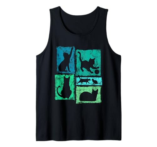 Retro-Katzen-Grafik für Katze, Mutter und Katze, Vater, Männer, Frauen, Kinder Tank Top von Vintage Funny Retro Cat Designs for Men Women Kids