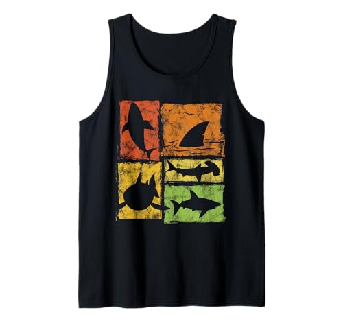 Hai-Grafik im Retro-Stil für Männer, Frauen, Kinder Tank Top von Vintage Funny Shark Designs for Men Women Kids