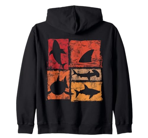 Retro Style Shark Moves Grafik für Männer Frauen Kinder Kapuzenjacke von Vintage Funny Shark Designs for Men Women Kids