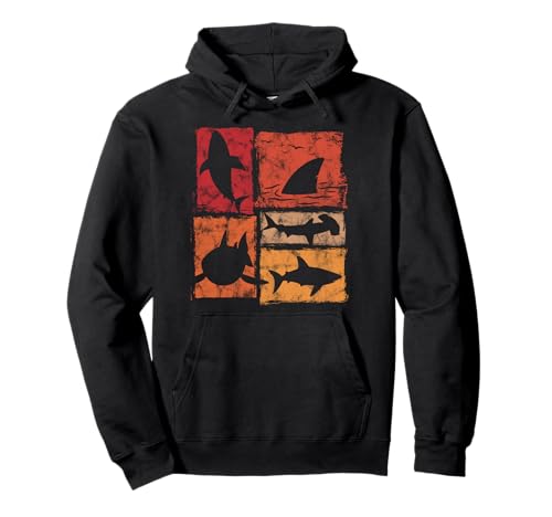 Retro Style Shark Moves Grafik für Männer Frauen Kinder Pullover Hoodie von Vintage Funny Shark Designs for Men Women Kids