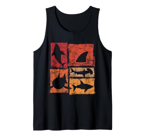 Retro Style Shark Moves Grafik für Männer Frauen Kinder Tank Top von Vintage Funny Shark Designs for Men Women Kids