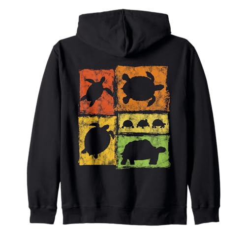 Schildkröte Schildkröte Retro Stil Grafik für Männer Frauen Kinder Kapuzenjacke von Vintage Funny Turtle Designs for Men Women Kids