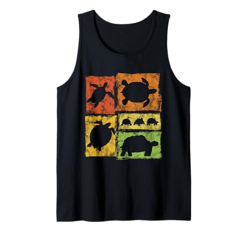 Schildkröte Schildkröte Retro Stil Grafik für Männer Frauen Kinder Tank Top von Vintage Funny Turtle Designs for Men Women Kids