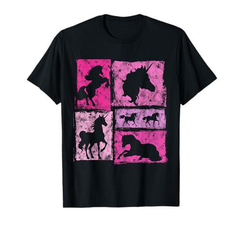 Einhorn-Silhouetten im Retro-Stil für Frauen und Mädchen T-Shirt Einhorn-Silhouetten im Retro-Stil für Frauen und Mädchen T-Shirt von Vintage Funny Unicorn Graphics for Women And Girls