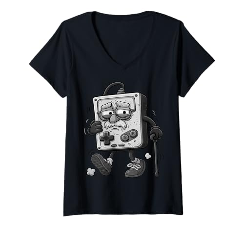 Damen Retro Gaming Legend - Lustige Old School Gamer Character Art T-Shirt mit V-Ausschnitt Damen Retro Gaming Legend - Lustige Old School Gamer Character Art T-Shirt mit V-Ausschnitt von Vintage Gaming Humor Club – Funny Gamer Apparel