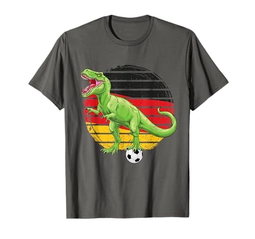 Fußball Dino Trex Deutschland Trikot Deutschland Flagge Fußball Jungen T-Shirt von Vintage Germany Football Gifts And Apparels Co.