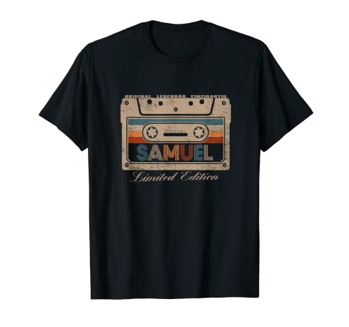Herren Samuel Limited Edition Retro Kassette T-Shirt von Vintage Geschenke für Samuel