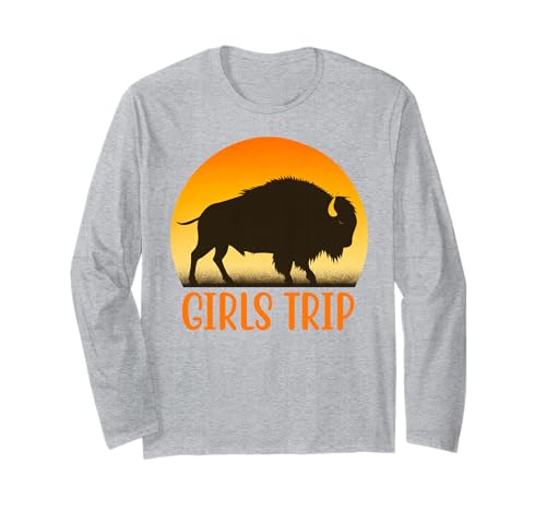 Buffalo Damen Mädchen Reise Urlaub Reisen Langarmshirt von Vintage Girls Trip Outfit Buffalo Designs