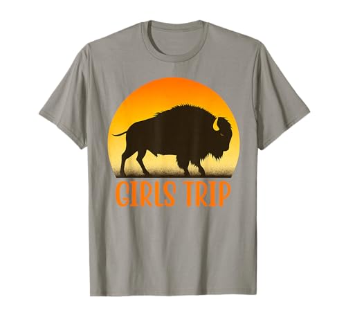 Buffalo Damen Mädchen Reise Urlaub Reisen T-Shirt von Vintage Girls Trip Outfit Buffalo Designs