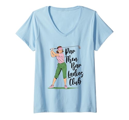 Damen Klassischer weiblicher Golfer schwingend, Perfekter Stil T-Shirt mit V-Ausschnitt Damen Klassischer weiblicher Golfer schwingend, Perfekter Stil T-Shirt mit V-Ausschnitt von Vintage Golf Enthusiast Women Apparel