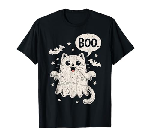 Ghost Cat Boo Lustiges Halloween-Tier Haustier Männer Frauen Kinder T-Shirt Ghost Cat Boo Lustiges Halloween-Tier Haustier Männer Frauen Kinder T-Shirt von Vintage Halloween Cat Costume Ideas And Gift