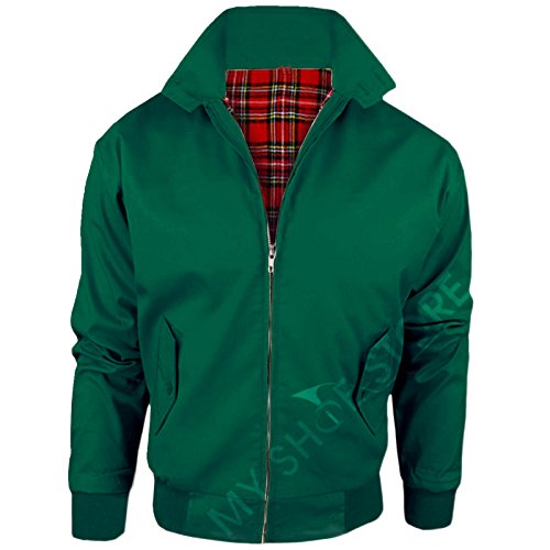 Vintage Harrington Von Wholesale Workwear - Erwachsene Harrington Jacke Britisch Mantel Klassisch 1970er Jahre Retro Scooter Kariertes Futter - L, Flaschengrün Vintage Harrington Von Wholesale Workwear - Erwachsene Harrington Jacke Britisch Mantel Klassisch 1970er Jahre Retro Scooter Kariertes Futter - L, Flaschengrün von Vintage Harrington By WHOLESALE WORKWEAR