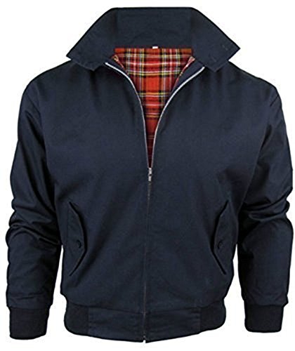 Vintage Harrington Von Wholesale Workwear - Erwachsene Harrington Jacke Britisch Mantel Klassisch 1970er Jahre Retro Scooter Kariertes Futter - L, Marineblau Vintage Harrington Von Wholesale Workwear - Erwachsene Harrington Jacke Britisch Mantel Klassisch 1970er Jahre Retro Scooter Kariertes Futter - L, Marineblau von Vintage Harrington By WHOLESALE WORKWEAR