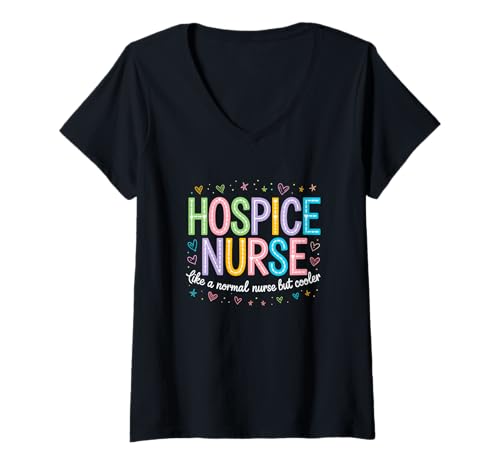Damen Vintage Hospiz Krankenschwester Arzt Abschluss Medizinische Krankenpflege RN T-Shirt mit V-Ausschnitt von Vintage Hospice Nurse Appreciation Apparel