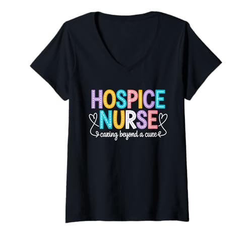 Damen Vintage Hospiz Krankenschwester Arzt Abschluss Medizinische Krankenpflege RN T-Shirt mit V-Ausschnitt von Vintage Hospice Nurse Appreciation Apparel