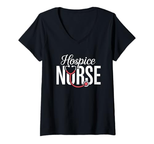 Damen Vintage Hospiz Krankenschwester Arzt Abschluss Medizinische Krankenpflege RN T-Shirt mit V-Ausschnitt von Vintage Hospice Nurse Appreciation Apparel