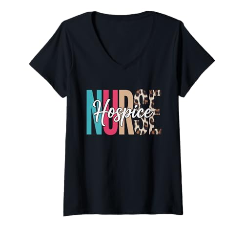 Damen Vintage Hospiz Krankenschwester Arzt Abschluss Medizinische Krankenpflege RN T-Shirt mit V-Ausschnitt von Vintage Hospice Nurse Appreciation Apparel