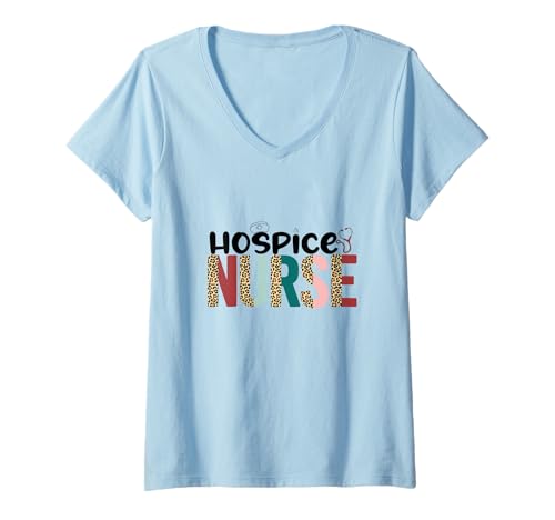 Damen Vintage Hospiz Krankenschwester Arzt Abschluss Medizinische Krankenpflege RN T-Shirt mit V-Ausschnitt von Vintage Hospice Nurse Appreciation Apparel