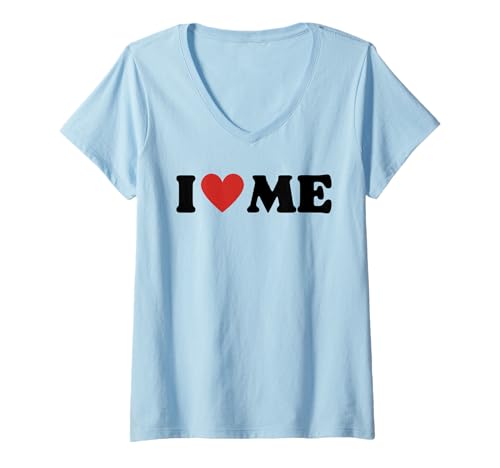 Damen Lustig Ich Liebe Mich, Liebe Mich selbst, Selbstliebe, alleinstehende Frauen, Männer, Mädchen T-Shirt mit V-Ausschnitt von Vintage I Love Me I Love Myself And I Men Women