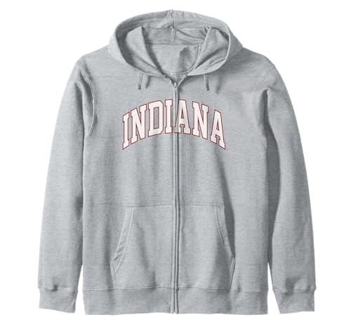 Retro Indiana Herren Indiana Damen Vintage Rot Weiß Souvenir Kapuzenjacke Retro Indiana Herren Indiana Damen Vintage Rot Weiß Souvenir Kapuzenjacke von Vintage Indiana Men Indiana Women Retro Indiana IN