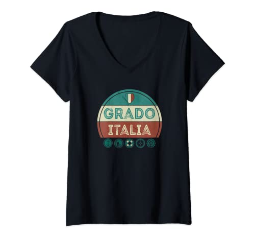 Damen Grado Adria Italien Urlaub Souvenir T-Shirt mit V-Ausschnitt Damen Grado Adria Italien Urlaub Souvenir T-Shirt mit V-Ausschnitt von Vintage Italien Souvenir Grado