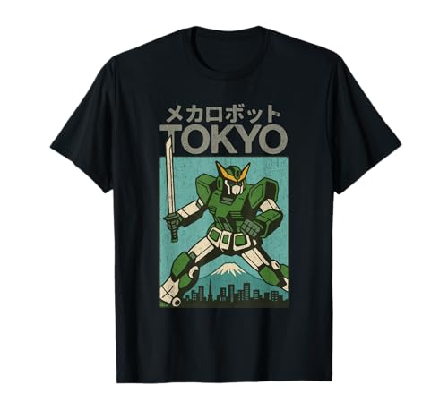 Mecha Robot Fghting Pose Boys Vintage Japanisches Poster Tokio T-Shirt von Vintage Japanese Poster Art Japan Lovers DonaOnca