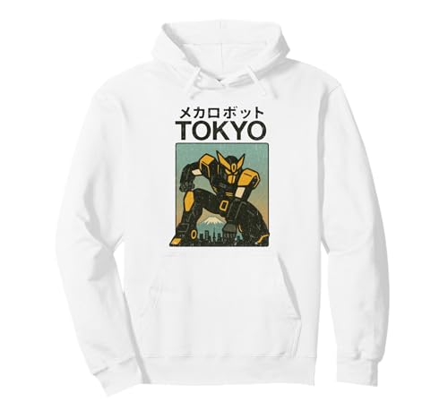 Mecha Robot Fighting Pose Boys Vintage Japanisches Poster Tokio Pullover Hoodie von Vintage Japanese Poster Art Japan Lovers DonaOnca