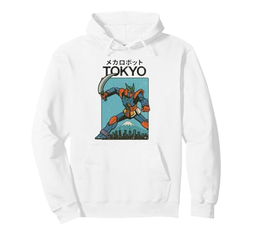 Mecha Robot Fighting Pose Boys Vintage Japanisches Poster Tokio Pullover Hoodie von Vintage Japanese Poster Art Japan Lovers DonaOnca