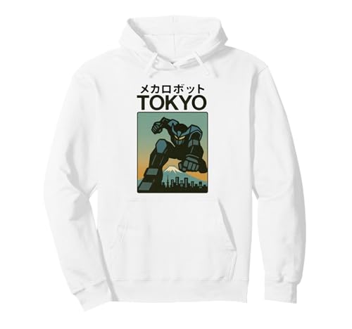 Mecha Robot Fighting Pose Boys Vintage Japanisches Poster Tokio Pullover Hoodie von Vintage Japanese Poster Art Japan Lovers DonaOnca
