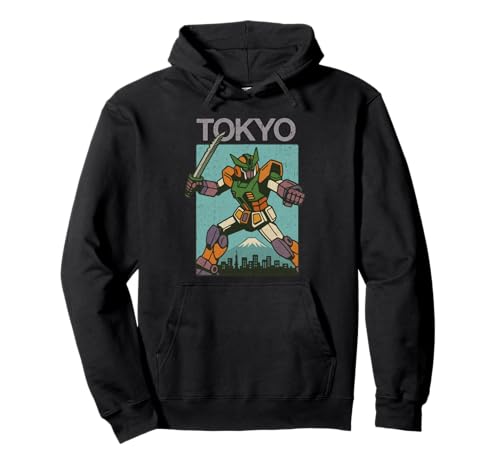 Mecha Robot Fighting Pose Boys Vintage Japanisches Poster Tokio Pullover Hoodie von Vintage Japanese Poster Art Japan Lovers DonaOnca