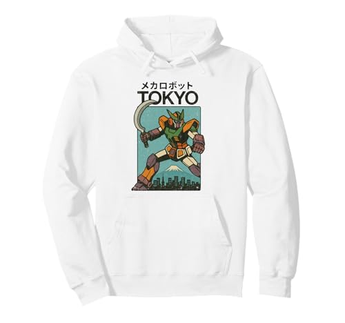 Mecha Robot Fighting Pose Boys Vintage Japanisches Poster Tokio Pullover Hoodie von Vintage Japanese Poster Art Japan Lovers DonaOnca