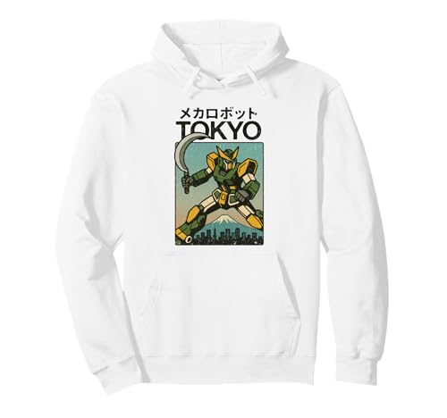 Mecha Robot Fighting Pose Boys Vintage Japanisches Poster Tokio Pullover Hoodie von Vintage Japanese Poster Art Japan Lovers DonaOnca