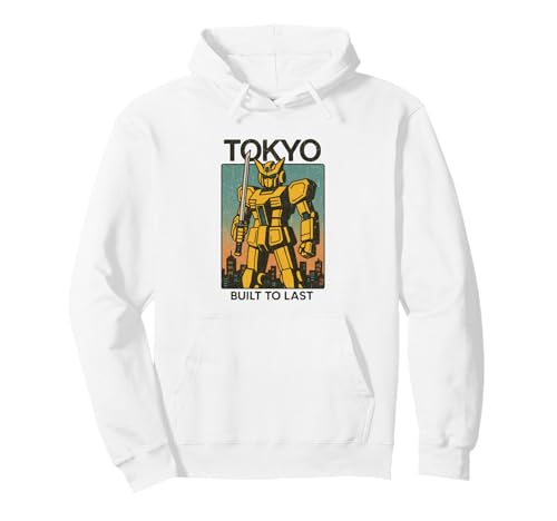 Mecha Robot Fighting Pose Boys Vintage Japanisches Poster Tokio Pullover Hoodie von Vintage Japanese Poster Art Japan Lovers DonaOnca