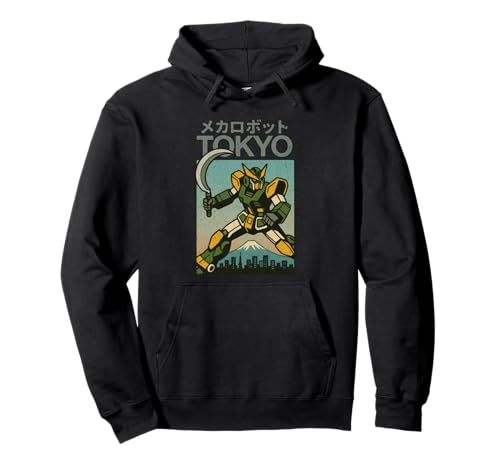 Mecha Robot Fighting Pose Boys Vintage Japanisches Poster Tokio Pullover Hoodie von Vintage Japanese Poster Art Japan Lovers DonaOnca