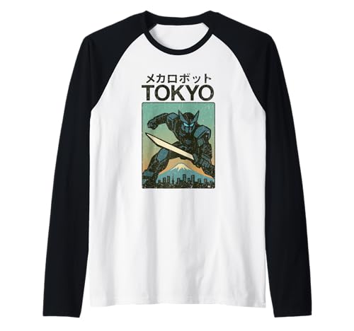 Mecha Robot Fighting Pose Boys Vintage Japanisches Poster Tokio Raglan von Vintage Japanese Poster Art Japan Lovers DonaOnca