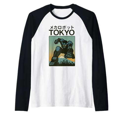 Mecha Robot Fighting Pose Boys Vintage Japanisches Poster Tokio Raglan von Vintage Japanese Poster Art Japan Lovers DonaOnca